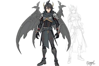 draw a custom character sketch or oc illustration draw a custom character sketch