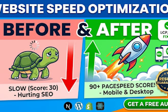 optimize website speed and pagespeed score to 90 plus