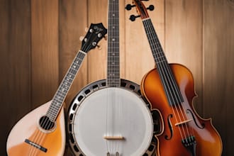 record amazing banjo, ukulele, mandolin violin for country song