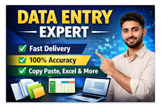 do fast and accurate data entry, copy paste, typing work