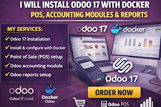 install odoo 17 with docker, pos and accounting modules