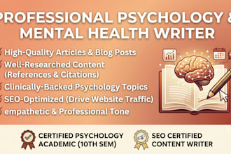 write mental health, psychology, and wellness articles