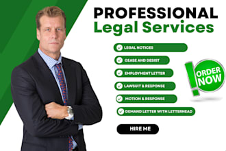 draft demand letter, settlement letter, and legal letter as a US attorney