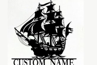 design custom hand drawn pirate ship logo