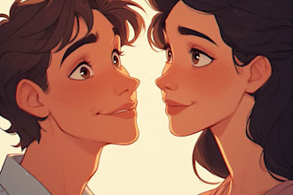 design couple portrait illustration