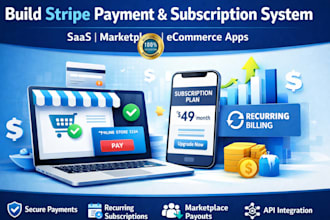 build stripe payment system subscription saas marketplace ecommerce app
