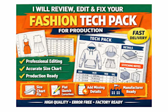 review, edit and fix your fashion tech pack for production