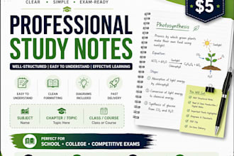 create simple and easy study notes for students