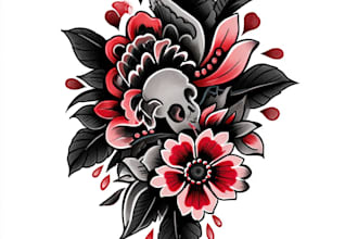 design a custom traditional old school tattoo