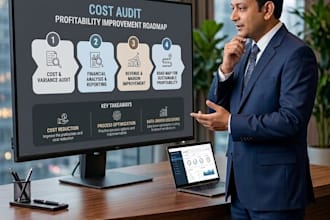 do cost audit, variance analysis, and profitability improvement