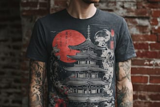 design japanese t shirt illustration