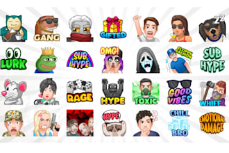 create cool custom kick, twitch, youtube emotes