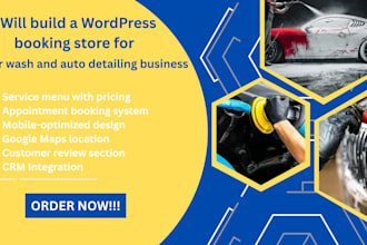 build a wordpress booking store for your car wash and auto detailing business