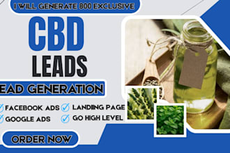 generate 800 exclusive cbd leads cannabis facebook ads google ads