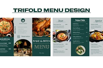 design mordern trifold restaurant menu, cafe menu