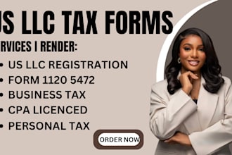 file and fax 6hrs form 5472 1040 1120 1065 cpa US tax filing, llc registration