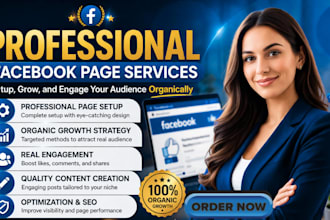 set up and grow facebook page with organic followers and real engagement
