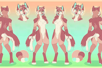 draw furry character fursona art reference sheet ref sheet furry artist fursuit
