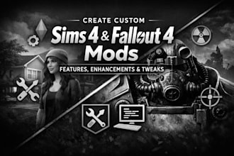 create custom sims 4 and fallout 4 mods features, enhancements and tweaks