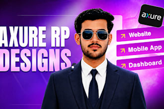 do axure rp designs, app design, website design, prototyping, and wireframes