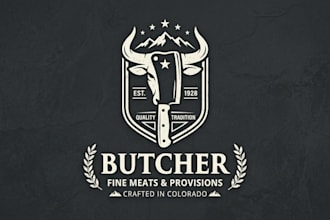 design a bold and professional butcher logo