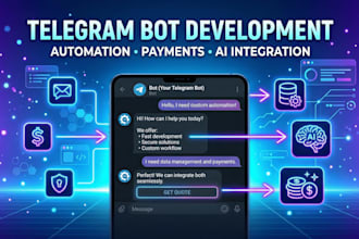 build a custom telegram bot for automation, orders, payments and business use