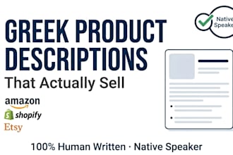 write high converting greek product descriptions for shopify and amazon