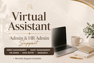 virtual support,  pa services, HR admin, operational assistance and more