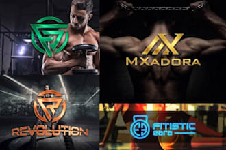 design modern sports, bodybuilding, gym and fitness logo