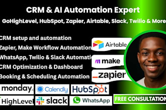 gohighlevel airtable twilio calendly hubspot googlesheet whatsapp slack zapier