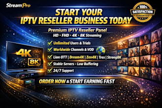 deliver reseller panel with lion ott, dream4k, zen4k, trex, diamond4k, strong8k
