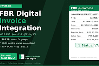 integrate fbr digital invoice e invoicing API