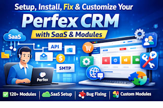 setup install fix customize your perfex CRM with 300 saas modules in 30 minutes