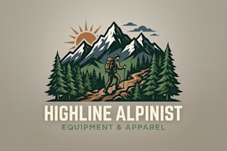 design a bold and adventurous hiking logo