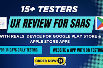 do app testing and website testing, QA, iphone, ipad, and android user testing
