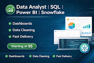 build sql queries, snowflake data models and power bi dashboards