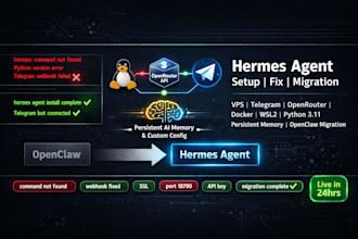 setup install deploy hermes agent telegram bot on your vps server openrouter