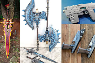 design custom cosplay props gun sword lightsaber 3d props model for stl print
