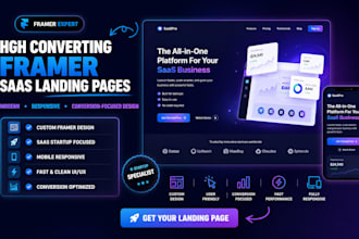 design high converting framer saas startup landing page