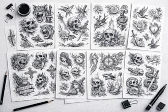 custom an abstract black tattoo design