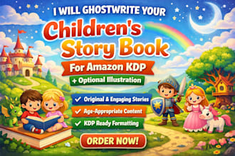 illustrate hand drawn children story book amazon  KDP kindle book design cover