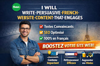 write persuasive french website content that engages