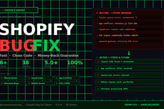 fix shopify bugs, errors, and theme issues fast
