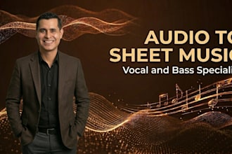 transcribe audio or midi to professional sheet music