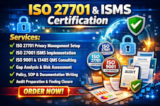 provide iso 27701, 9001 and 13485 isms certification consulting