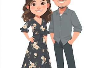 draw couple portrait illustration from photo