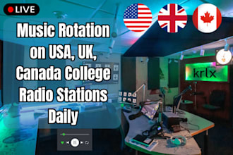 rotate your song daily on college radio stations in US UK canada daily listeners