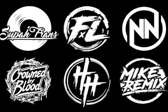 design dj band music, brand, rock, hip hop typography, rap artist logo for you