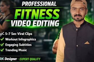 do professional fitness video editing and workout infographics