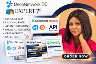 set up deconetwork store automate hubspot clay, API inksoft printavo embroidery